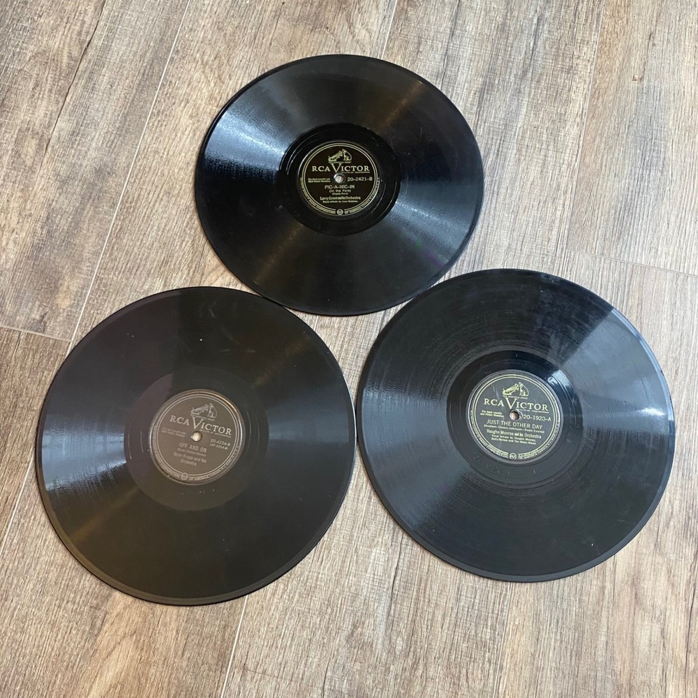 Vintage RCA Victor 78‎ RPM Records Lot of 3, Shellac Untested, Collectible Music